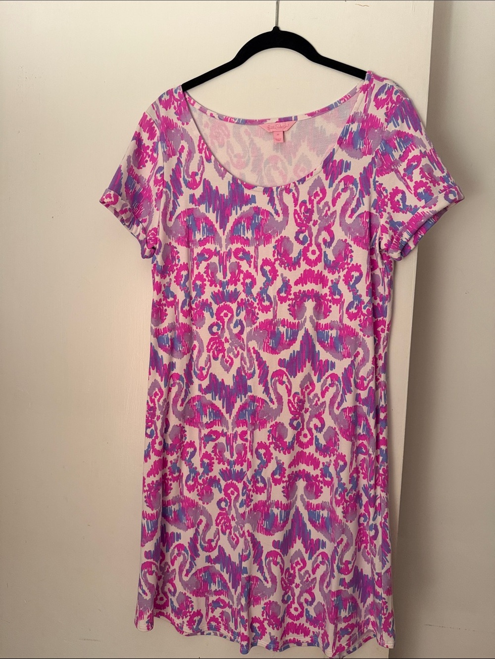 Lilly Pulitzer Pink & Purple Ikat-Style Short Sleeve Tunic